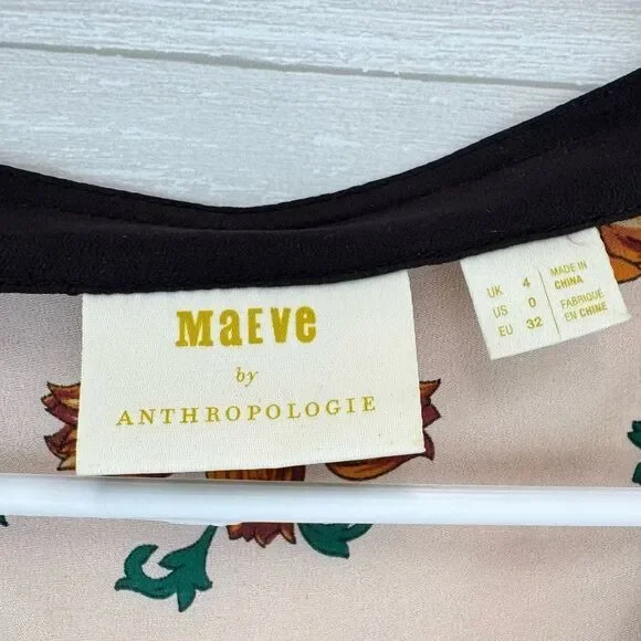Anthropologie Maeve Florence Floral Boatneck Silk Top - Picture 8 of 10